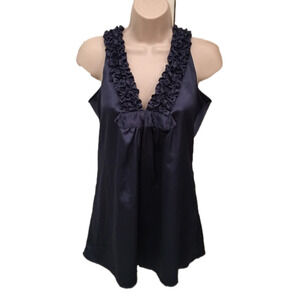 MAX STUDIO  Shiny Dark Bluish Sexy Tank Top Size XS